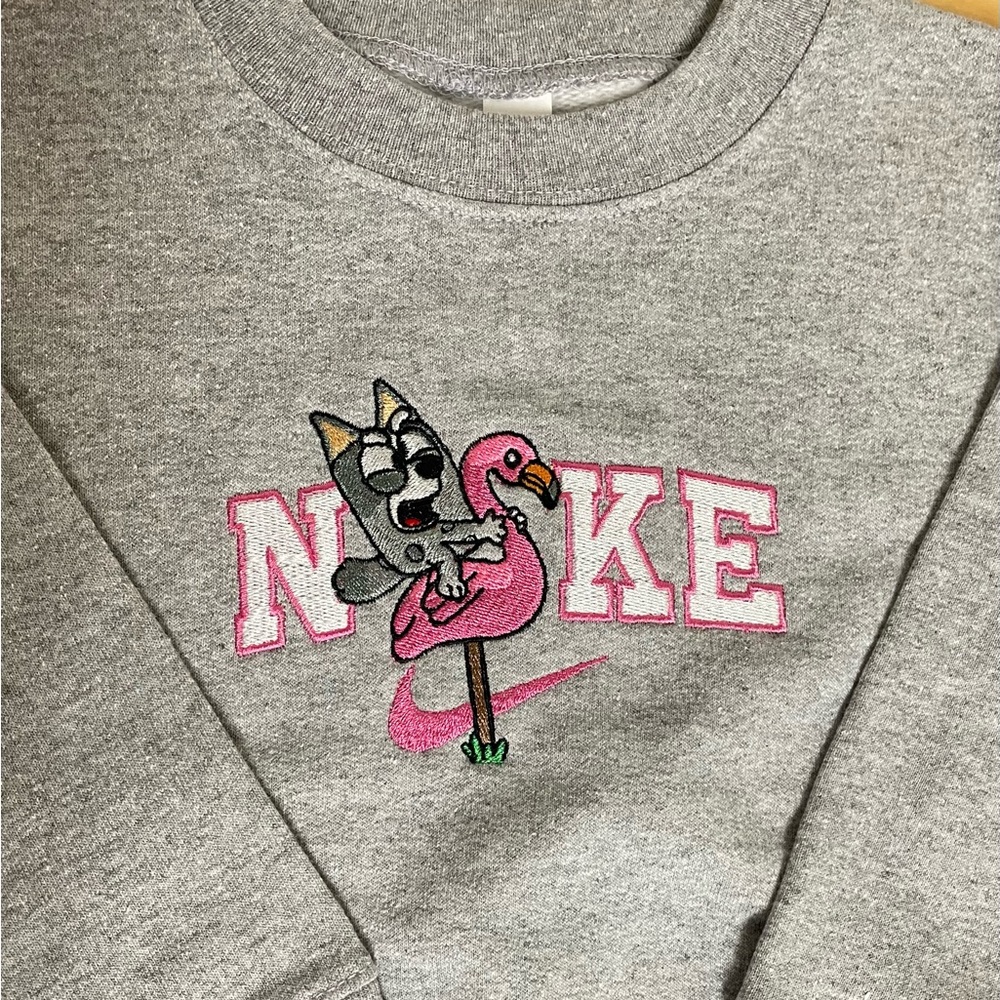 TODDLER nike inspired muffin flamingo queen sweatshirt, custom by me!